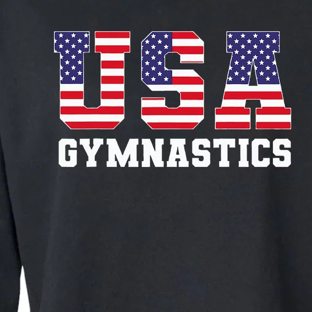 Gymnast Gymnastics Usa American Flag Cropped Pullover Crew