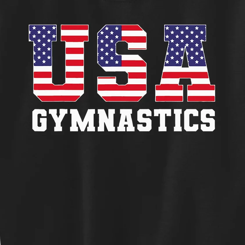 Gymnast Gymnastics Usa American Flag Kids Sweatshirt