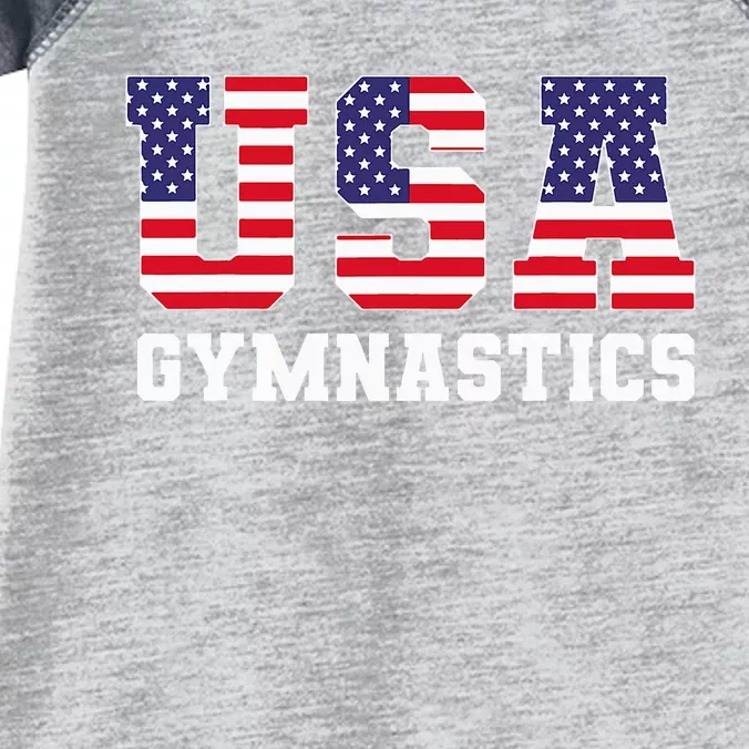 Gymnast Gymnastics Usa American Flag Infant Baby Jersey Bodysuit