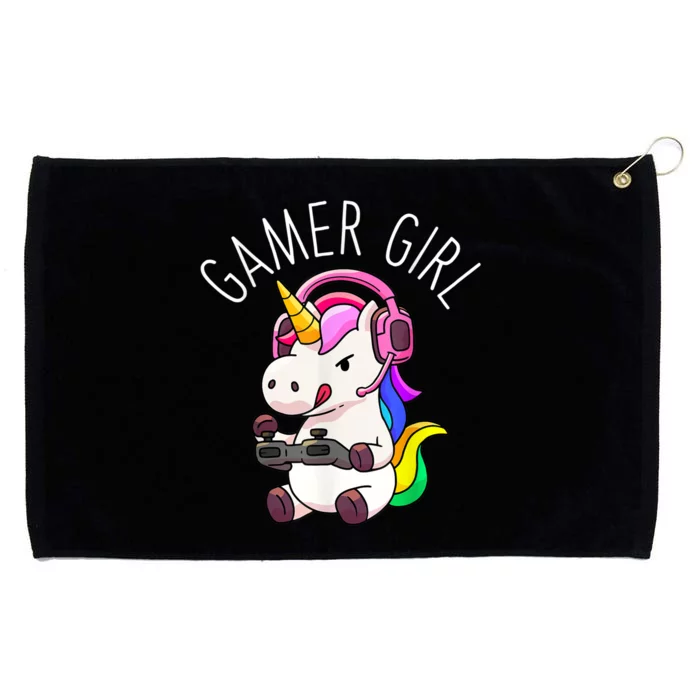 Gamer Girl Unicorn Gaming Cute Video Game Gift Grommeted Golf Towel