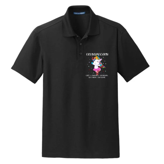 Grandmacorn Grandma Unicorn Dry Zone Grid Performance Polo