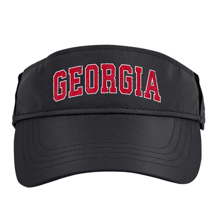 Georgia GA Vintage Sports Design Red Design Swea Adult Drive Performance Visor