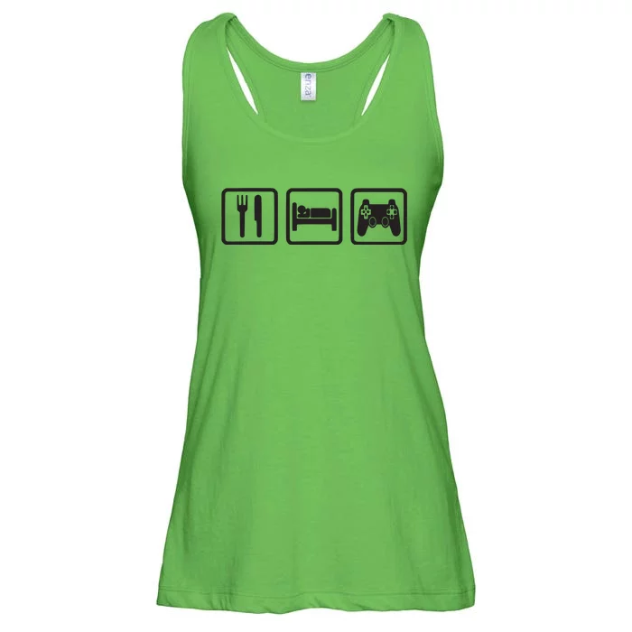 Gamer Gaming Video Game T Eat Sleep Game Ladies Essential Flowy Tank