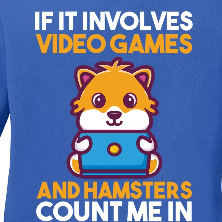 Games Gamer Video Games Hamster Cool Gift Ladies Long Sleeve Shirt