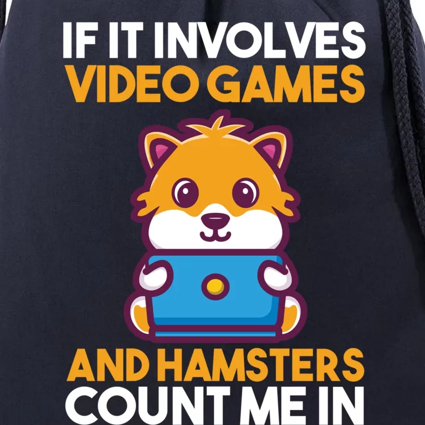 Games Gamer Video Games Hamster Cool Gift Drawstring Bag