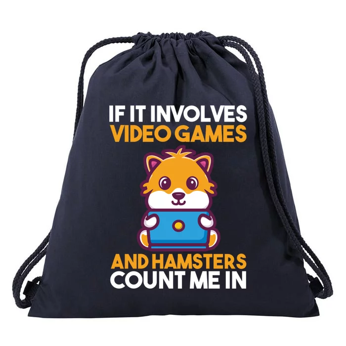 Games Gamer Video Games Hamster Cool Gift Drawstring Bag