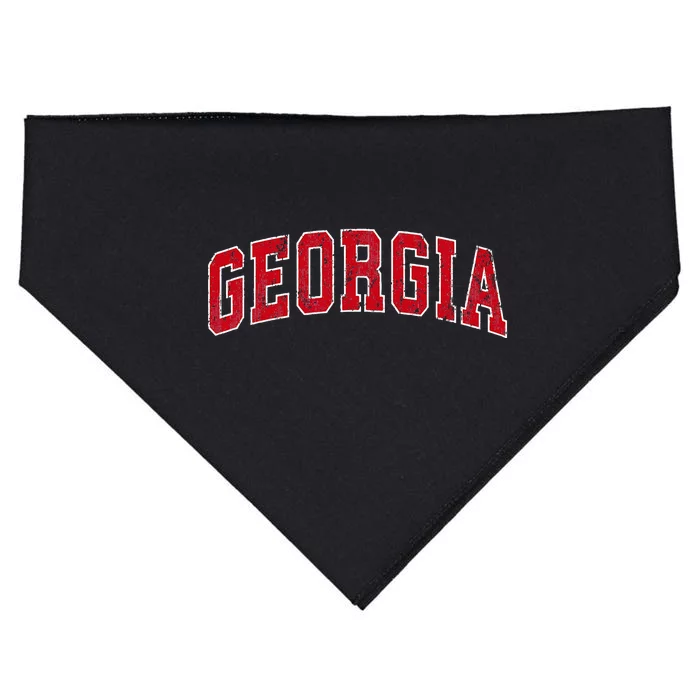 Georgia Ga Vintage Sports Red Varsity USA-Made Doggie Bandana