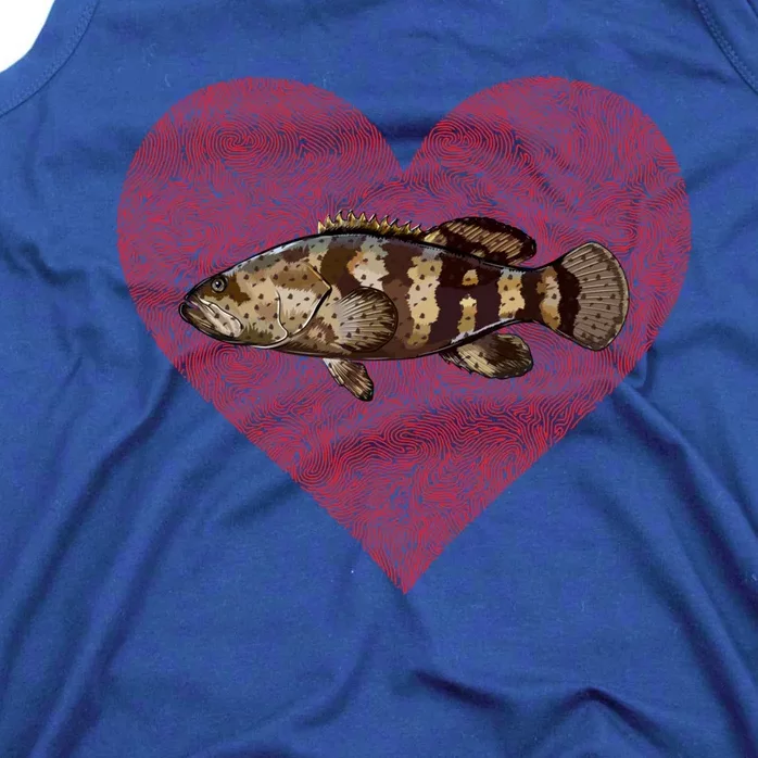 Goliath Grouper Valentines Day Fish Love Fingerprint Meaningful Gift Tank Top