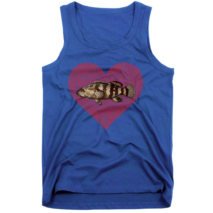 Goliath Grouper Valentines Day Fish Love Fingerprint Meaningful Gift Tank Top