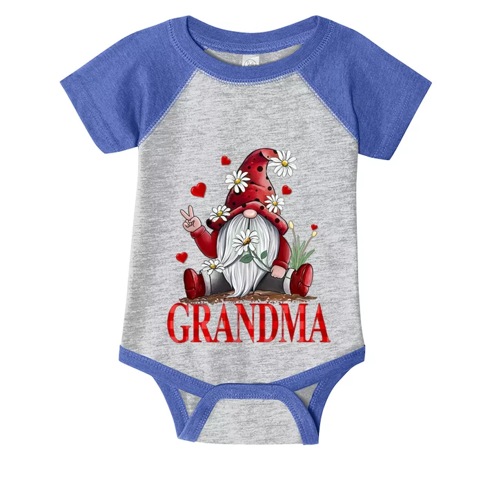 Grandma Gift Valentine Gnome Hippie Beetle Daisy Flower Gnome Gift Infant Baby Jersey Bodysuit