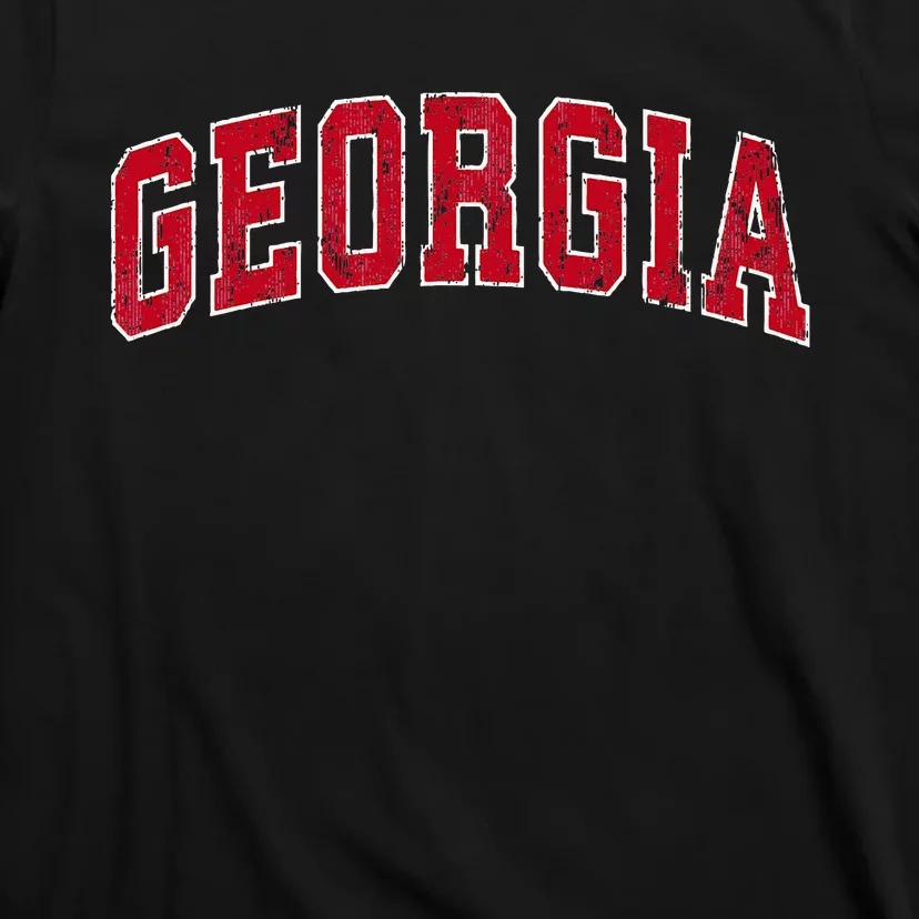 Georgia GA Vintage Sports Design Red Design T-Shirt