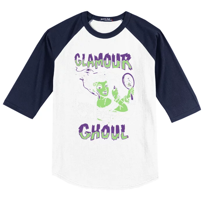 Glamour Ghoul Vintage Halloween Cute Monster Funny Baseball Sleeve Shirt