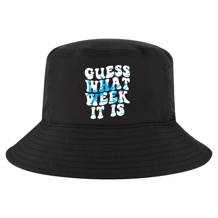 Groovy Guess What Week It Is Funny Shark Joke Shark Lover Cool Comfort Performance Bucket Hat