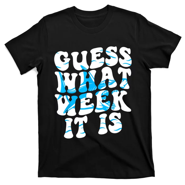 Groovy Guess What Week It Is Funny Shark Joke Shark Lover T-Shirt