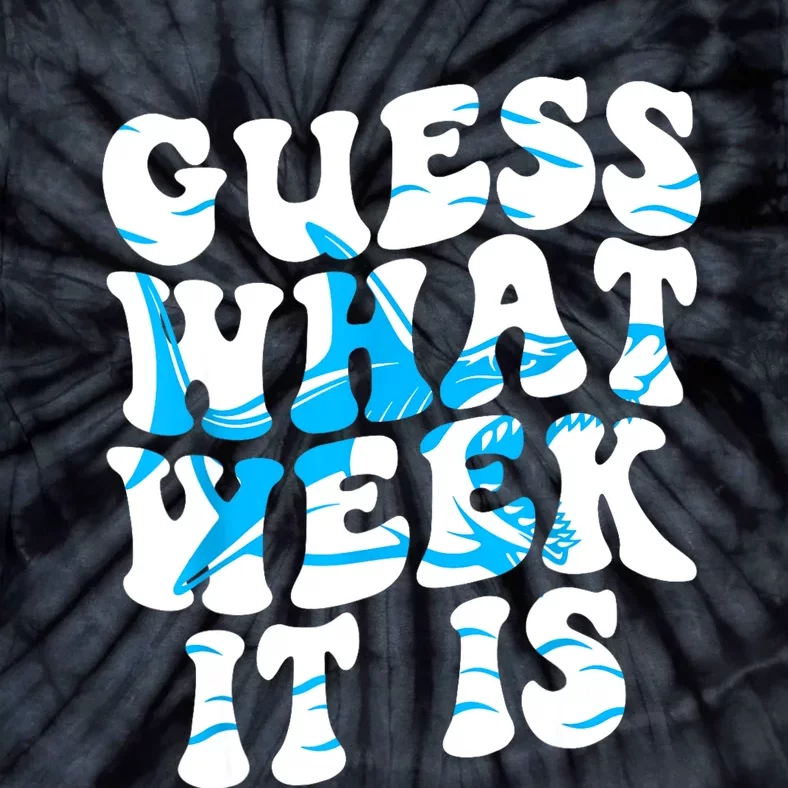 Groovy Guess What Week It Is Funny Shark Joke Shark Lover Tie-Dye T-Shirt