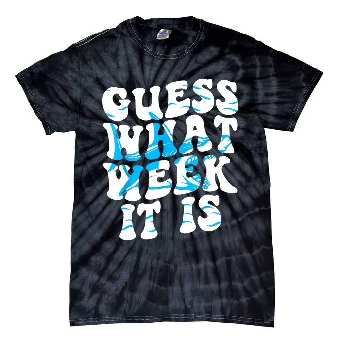 Groovy Guess What Week It Is Funny Shark Joke Shark Lover Tie-Dye T-Shirt