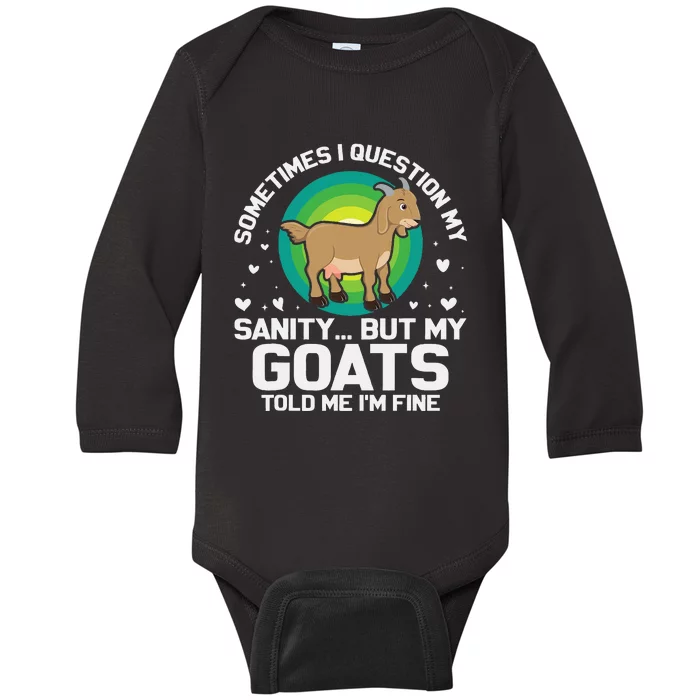 Goat Guidance Whimsical Sanity Check Baby Long Sleeve Bodysuit