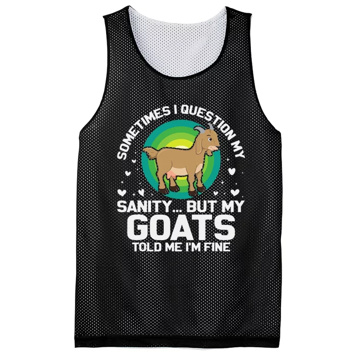 Goat Guidance Whimsical Sanity Check Mesh Reversible Basketball Jersey Tank