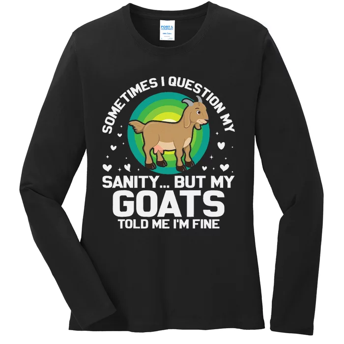 Goat Guidance Whimsical Sanity Check Ladies Long Sleeve Shirt