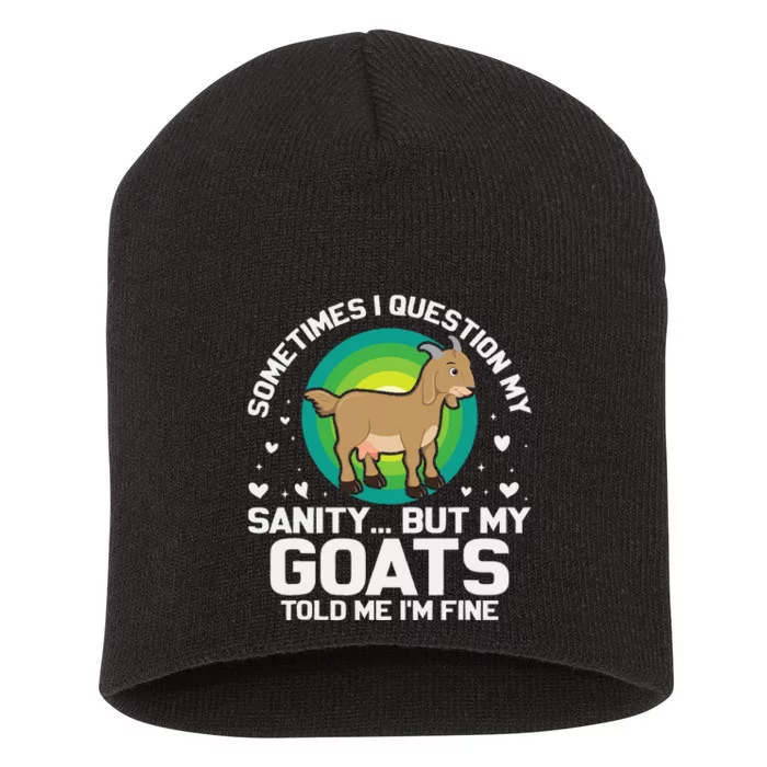 Goat Guidance Whimsical Sanity Check Short Acrylic Beanie