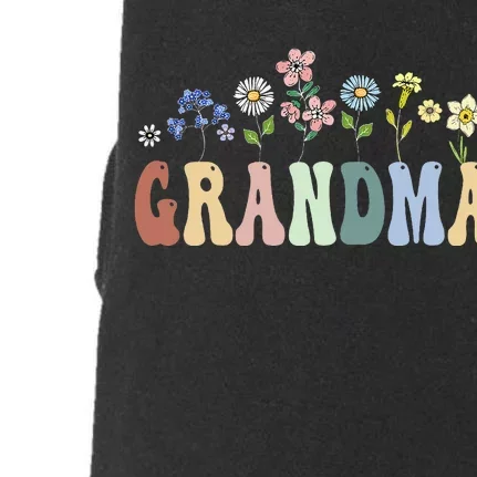 Grandma Gifts Women Wildflower Floral Grandma Doggie 3-End Fleece Hoodie