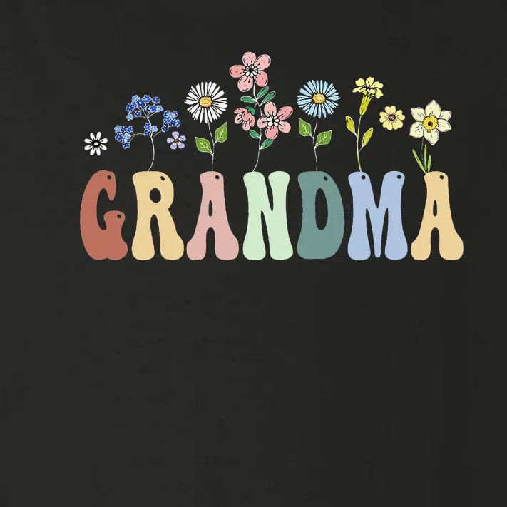 Grandma Gifts Women Wildflower Floral Grandma Toddler Long Sleeve Shirt