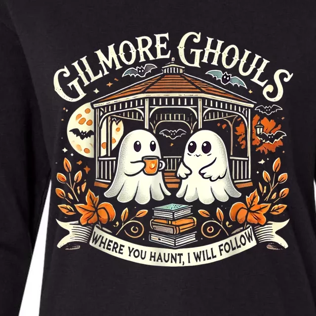 Gilmore Ghouls Where You Haunt I Will Follow Womens Cotton Relaxed Long Sleeve T-Shirt