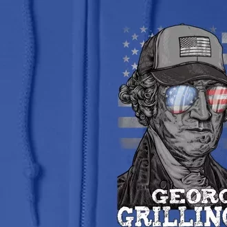 George Grillington Washington 4th Of July Usa Bbq Great Gift Full Zip Hoodie