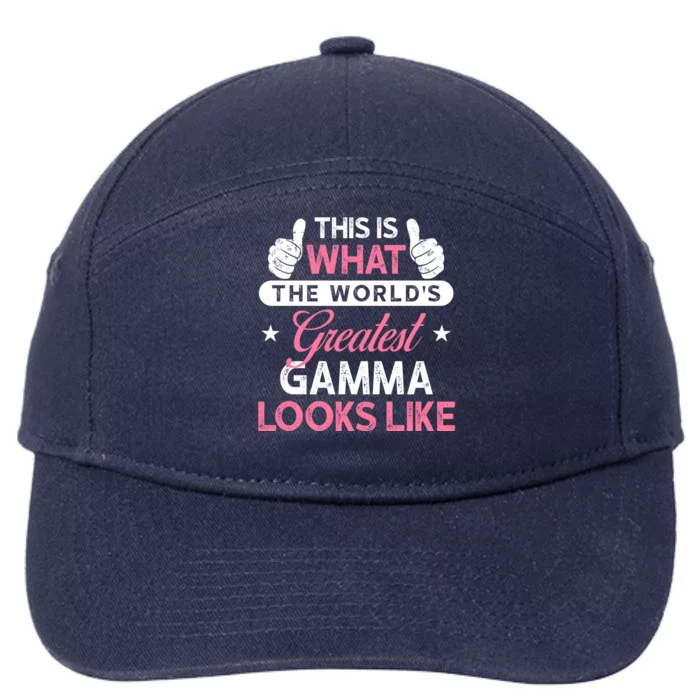 Gamma Gift: WorldS Greatest Gamma Cute Gift 7-Panel Snapback Hat