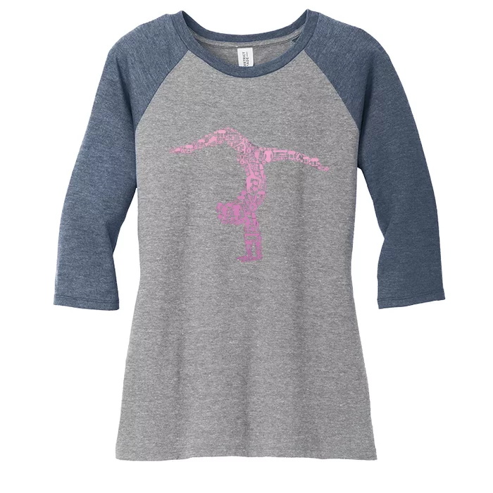 Gymnastics Gymnast Women Girl Women's Tri-Blend 3/4-Sleeve Raglan Shirt