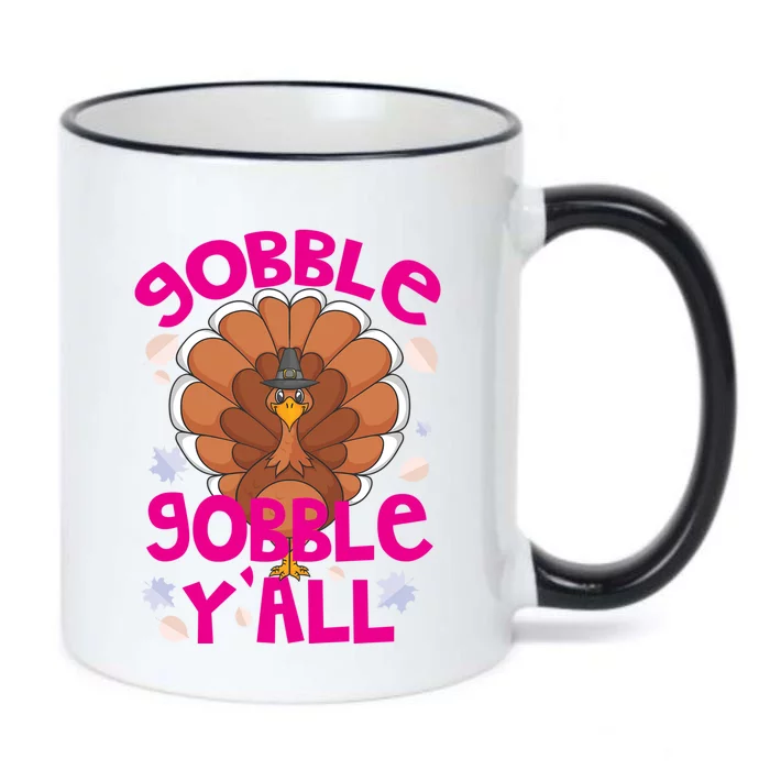 Gobble Gobble Yall Cute Turkey Funny Thanksgiving Gift Black Color Changing Mug