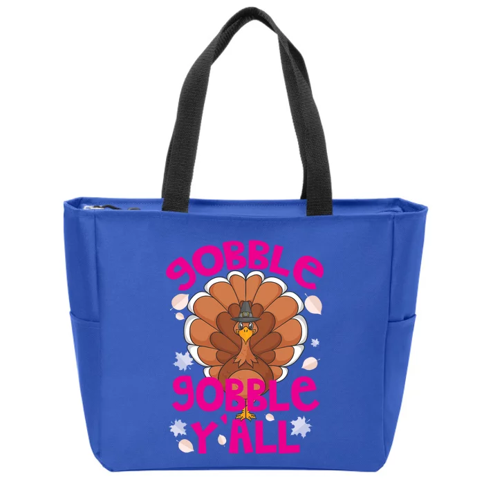 Gobble Gobble Yall Cute Turkey Funny Thanksgiving Gift Zip Tote Bag