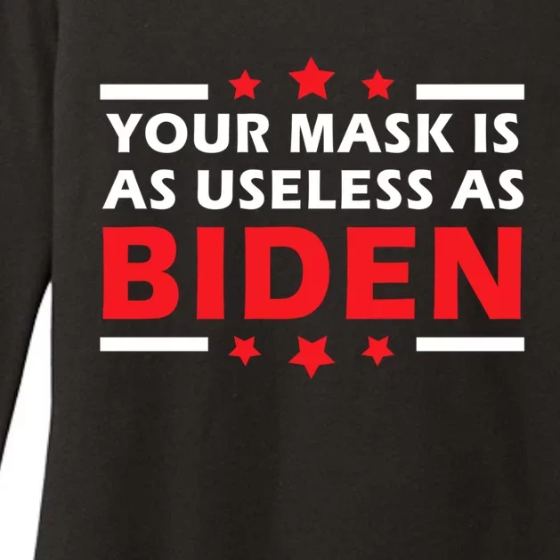 Great Gift Your Mask Is As Useless As Joe Biden Sucks Womens CVC Long Sleeve Shirt