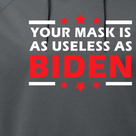 Great Gift Your Mask Is As Useless As Joe Biden Sucks Performance Fleece Hoodie