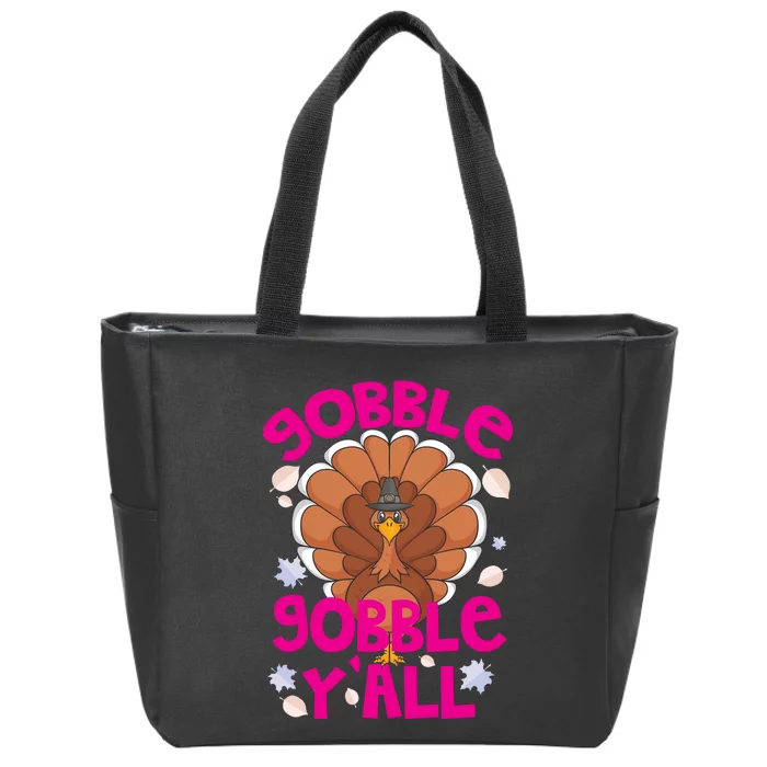 Gobble Gobble Yall Cute Turkey Funny Thanksgiving Zip Tote Bag