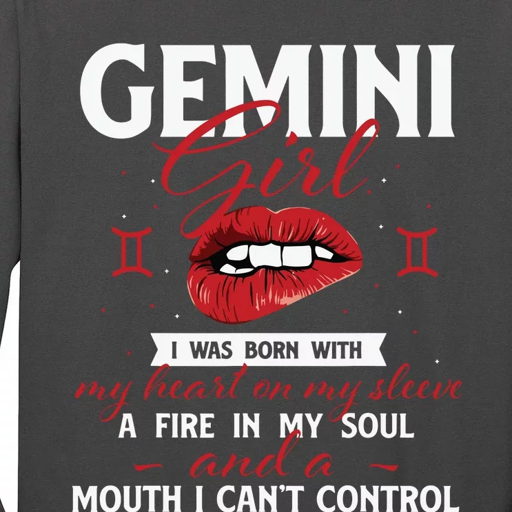 Gemini Girl Zodiac Sign Horoscope Lover Astrology Tall Long Sleeve T-Shirt