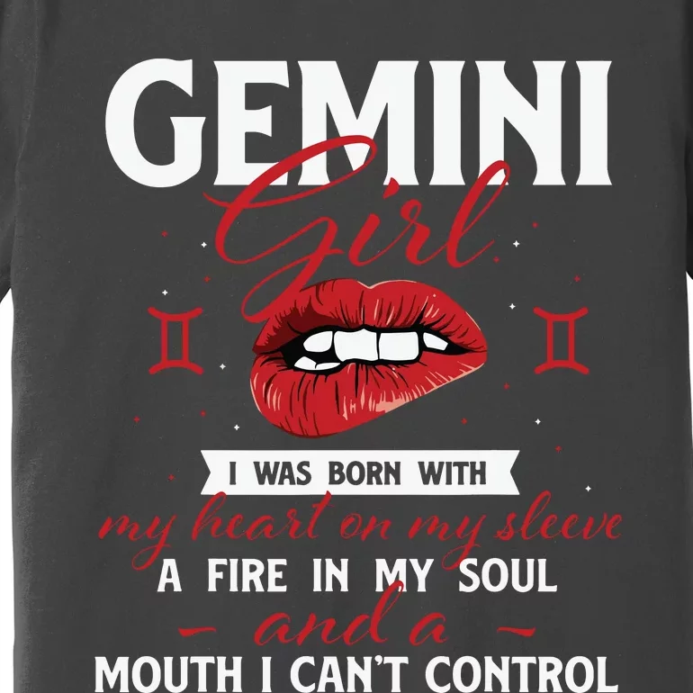 Gemini Girl Zodiac Sign Horoscope Lover Astrology Premium T-Shirt