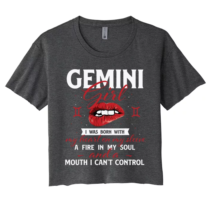 Gemini Girl Zodiac Sign Horoscope Lover Astrology Women's Crop Top Tee