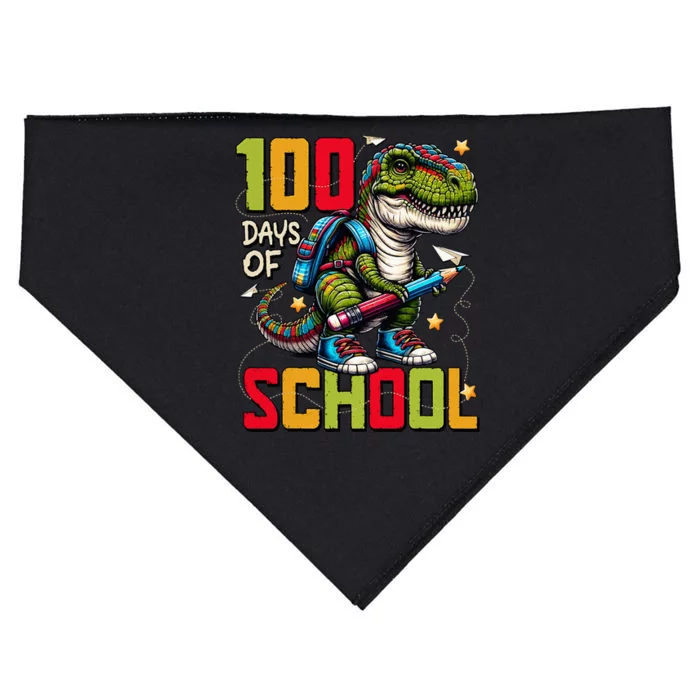 Groovy Happy 100th Day Of School For Teacher Student USA-Made Doggie Bandana