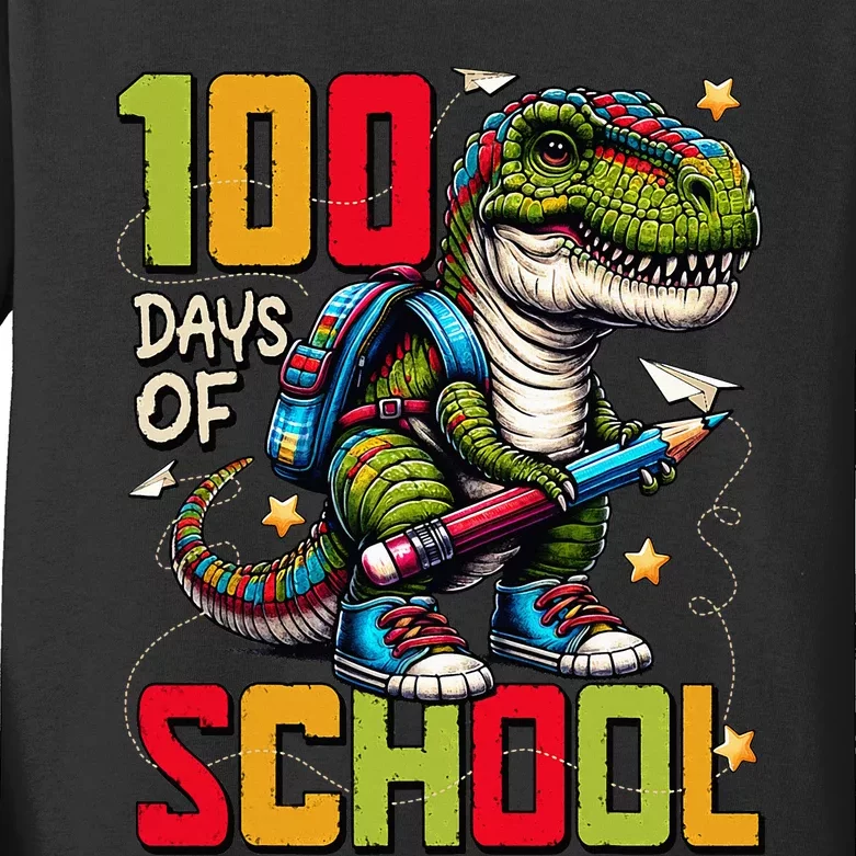 Groovy Happy 100th Day Of School For Teacher Student Kids Long Sleeve Shirt