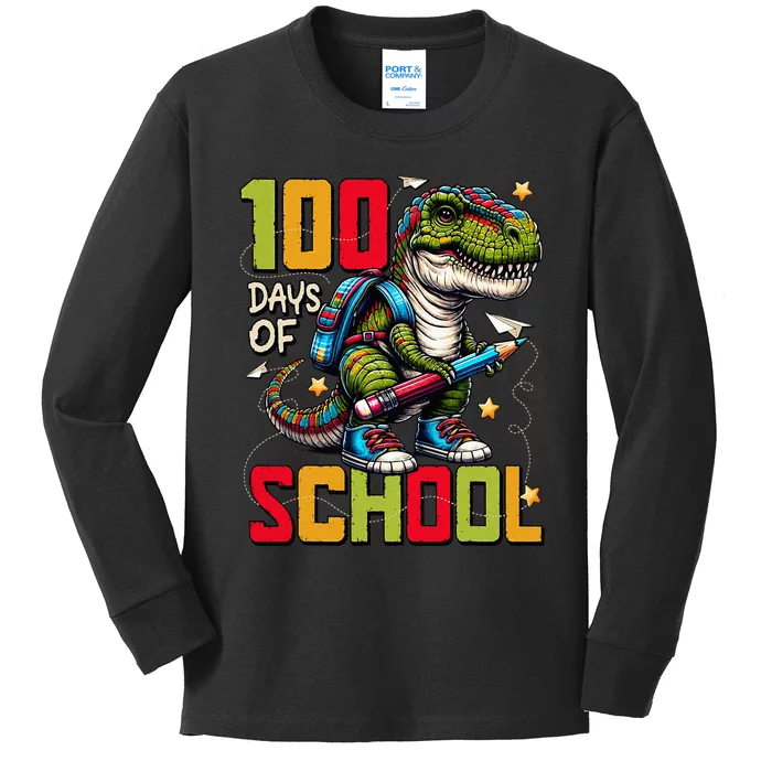 Groovy Happy 100th Day Of School For Teacher Student Kids Long Sleeve Shirt