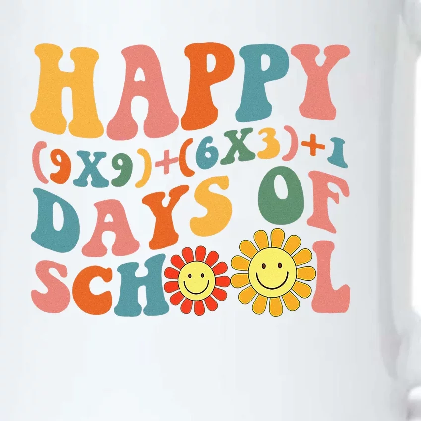 Groovy Happy 100 Days Of School Math Formula Teachers Black Color Changing Mug