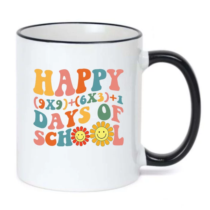 Groovy Happy 100 Days Of School Math Formula Teachers Black Color Changing Mug