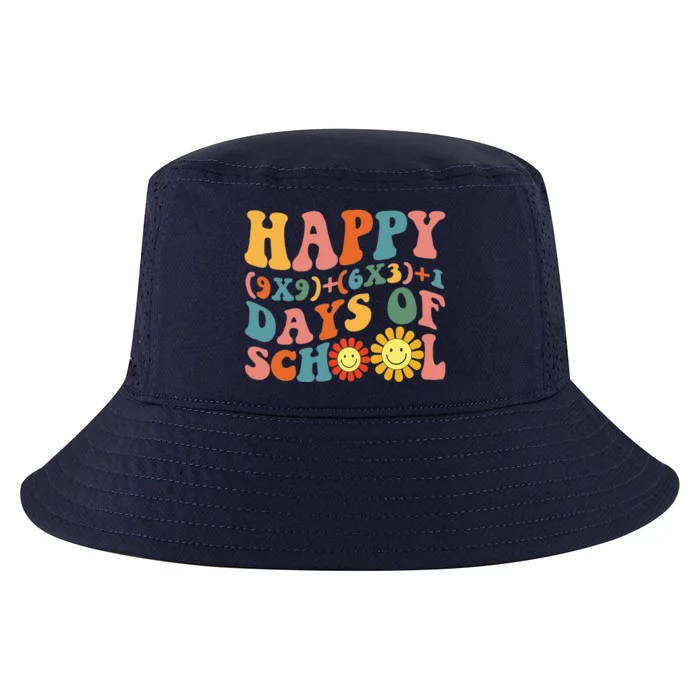 Groovy Happy 100 Days Of School Math Formula Teachers Cool Comfort Performance Bucket Hat