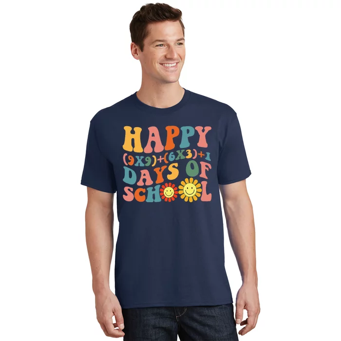 Groovy Happy 100 Days Of School Math Formula Teachers T-Shirt