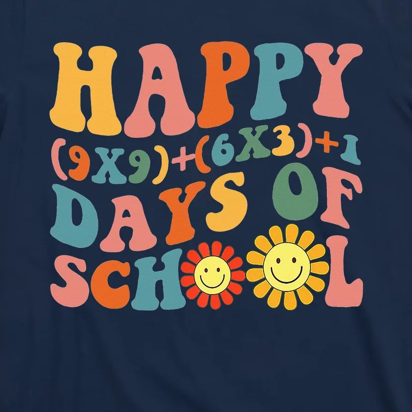 Groovy Happy 100 Days Of School Math Formula Teachers T-Shirt