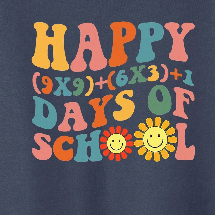 Groovy Happy 100 Days Of School Math Formula Teachers Toddler T-Shirt