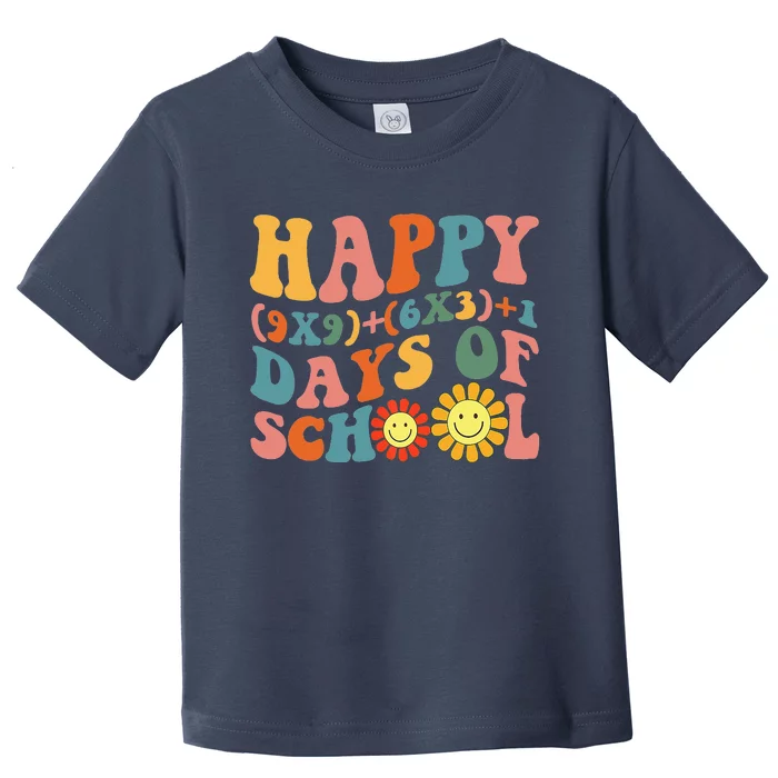 Groovy Happy 100 Days Of School Math Formula Teachers Toddler T-Shirt