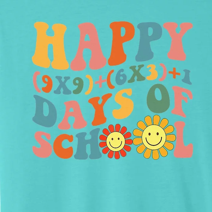 Groovy Happy 100 Days Of School Math Formula Teachers ChromaSoft Performance T-Shirt