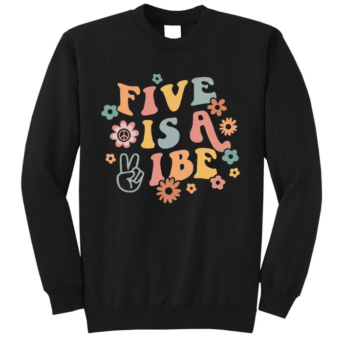 Groovy Hippie 5 Is A Vibe Boy 5th Birthday Party Decoration Sweatshirt